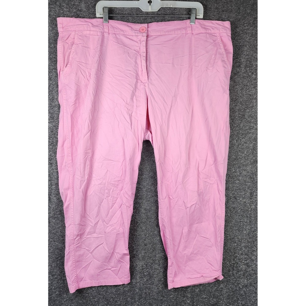 Crown & Ivy Charlotte Curvy Pants Womens 20W‎ Pink Crop High Rise Ankle Chino